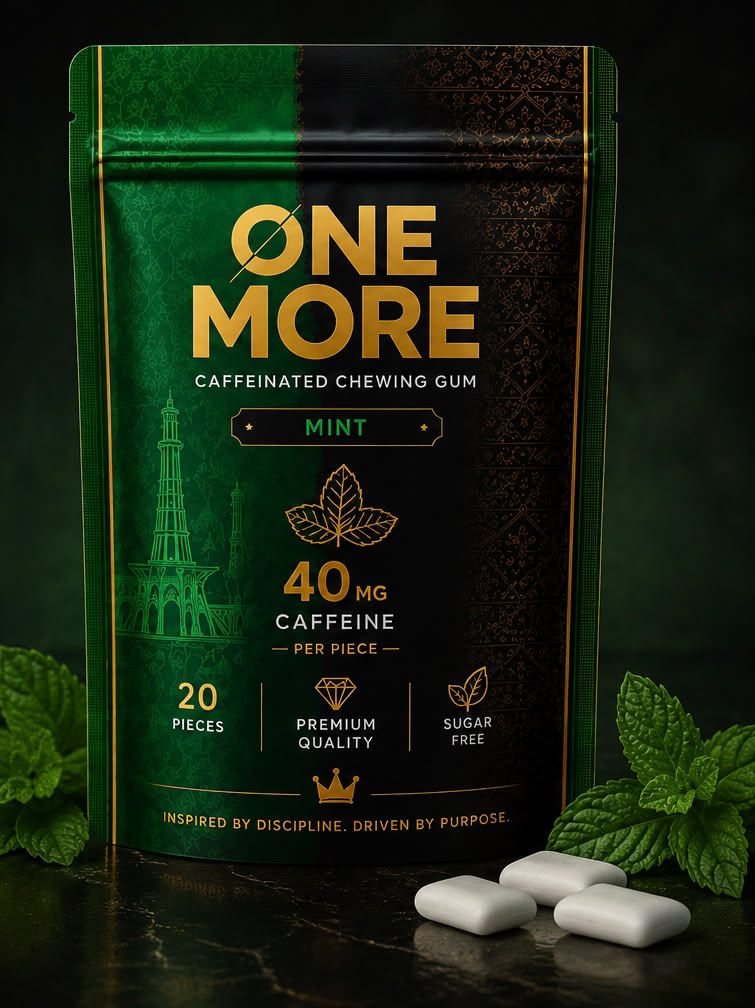 ONE MORE Mint | 40MG Caffeinated Chewing Gum