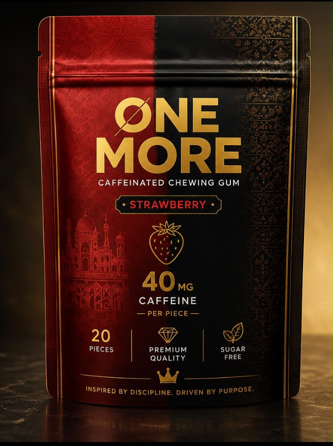 ONE MORE Strawberry | 40MG Caffeinated Chewing Gum
